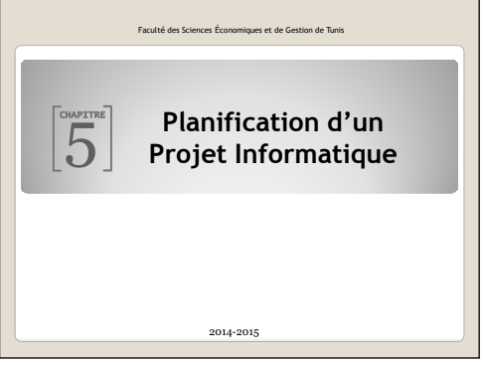 Planification d’un Projet Informatique  University Lib